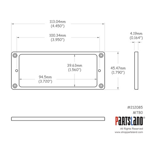 8-string Flat Humbucker Mounting Ring / MT80