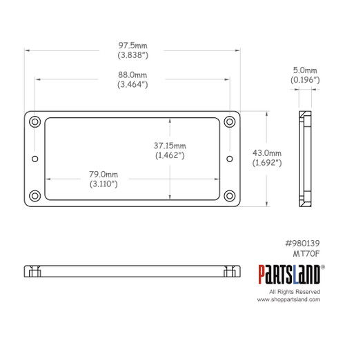 Flat 7-string Humbucker Mounting Ring / MT70