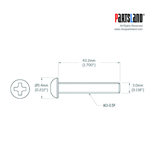 Round head Pickup Mounting Screw M3