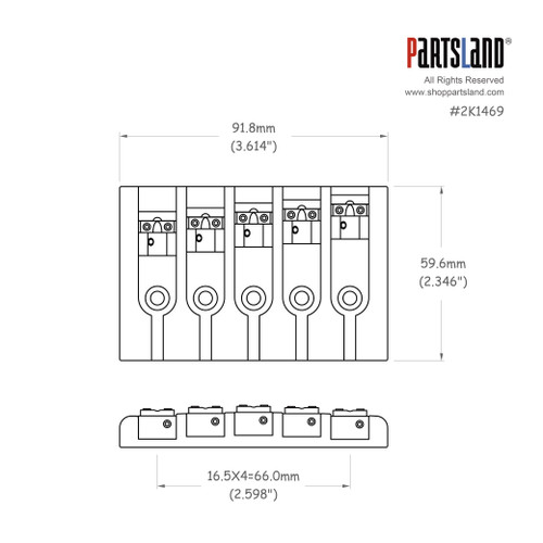 Deluxe Modern style 5-string Bass Bridge Deluxe Modern style 5-string Bass Bridge