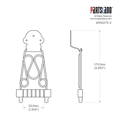 <drop>Classical Metal Designed Hollow Body Guitar Tailpiece