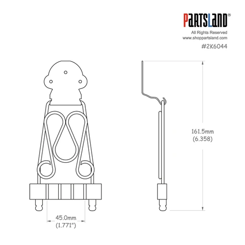 Classical Metal Designed Hollow Body Bass Tailpiece