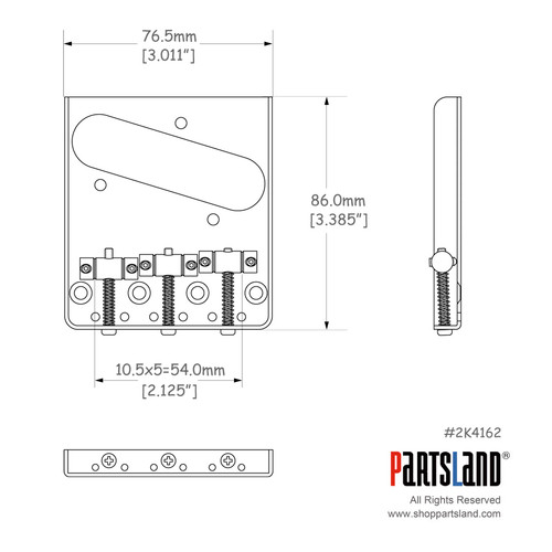 Vintage Tele Bridge With String Slots Saddle Vintage Tele Bridge With String Slots Saddle