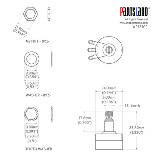 Sealed single Pots / Metric Shaft