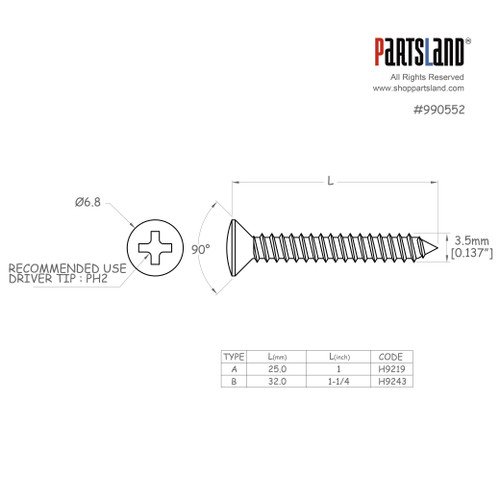 Oval head Bridge Mount Screw / WO3.5×25