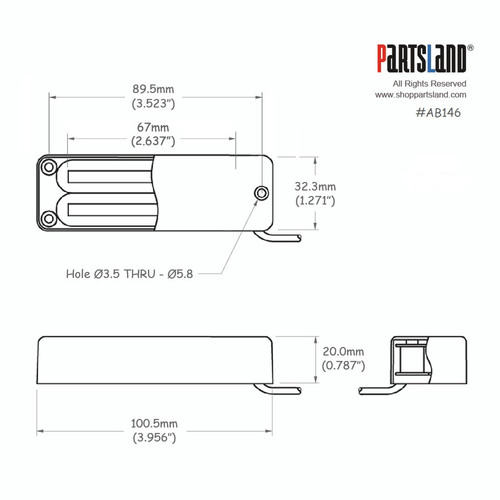 BT type 4-string 3 screw holes Bass Pickup / Ceramic