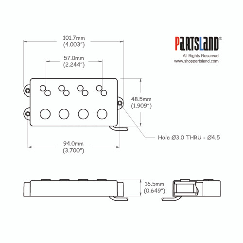 Music man style Slanted J-bass Pickup / Alnico 5