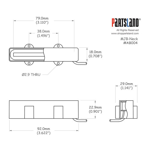 Economic Passive J-bass Pickup / Ceramic