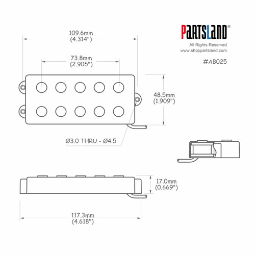 Music man style 5-string Bass Pickup / Alnico 5