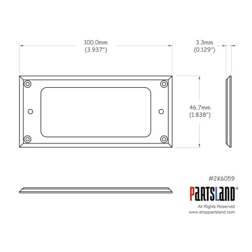 Flat Chamfered Humbucker Mounting Ring / MTV