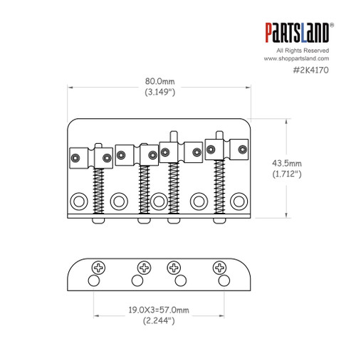 Fender® Style 4 string Bass Bridge