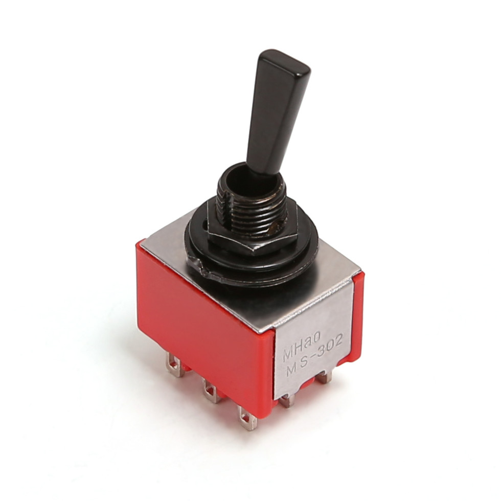 BOSTON Mini Toggle Switch, 3-Weg-Schalter, on-on-on, nickel, Made