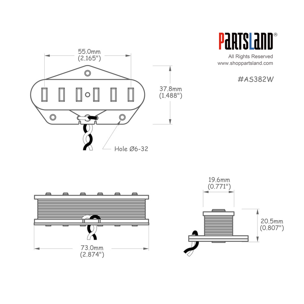 Staple Tele Bridge Pickup / Alnico 5