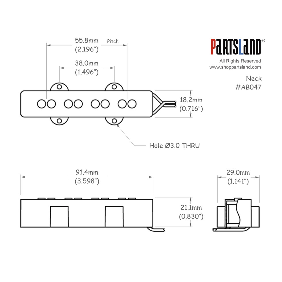4-string J-bass Pickup / Alnico 5