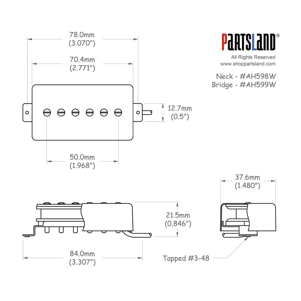 Humbucker size P90 Plastic Covered Pickup / Alnico 5