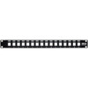 Tripp Lite N062-016-KJ 16-Port 1U RackMount Unshielded Blank KeystoneMultimedia PatchPanel - 16 Ports - 1U High - Black - 19 Wide N062-016-KJ