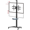 TV Cart with Shelf - Tilt Pivot Adjustable Height VESA 600x400 Fits TV Sizes from 37 to 70 Inch FN-MT-2500-BK