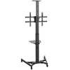 TV Cart with Shelf - Tilt Pivot Adjustable Height VESA 600x400 Fits TV Sizes from 37 to 70 Inch FN-MT-2500-BK