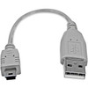 StarTechcom 6in Mini USB 20 Cable - A to Mini B - Type A Male USB - Mini Type B Male USB - 6 - Gray USB2HABM6IN
