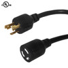 15ft NEMA L5-30P to NEMA L5-30R Power Cable - 10AWG SJT FN-PW-157-15