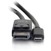 C2G 12ft USB C to DisplayPort 4K Cable Black - 12 ft DisplayPortUSB AV Cable for AudioVideo Device Projector Notebook - First 1 x 26904