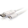 C2G 9ft USB C to DisplayPort 4K Cable White - 9 ft DisplayPortUSB AV Cable for AudioVideo Device Projector Notebook - First End 26881
