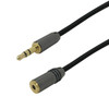15ft Premium  35mm Stereo Male To Female Cable 24AWG FT4 - Black FN-35MM3-015