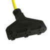 2ft 5-15P GFCI Plug to Triple Tap 5-15R Adapter - 12AWG SJTW -Yellow FN-PG-001-02