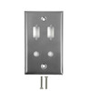 2-Port DB9 size cutout  2 x 38 inch hole Stainless Steel Wall Plate FN-WP-104-SS