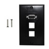 1-Port VGA Wall Plate Kit Decora Black with 2x Keystone Hole FN-WPK-VGA2-D-BK