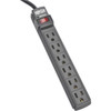 Tripp Lite Power Strip 6 Outlet NEMA 5-15R AC 6  Cord 5-15P Black Housing - NEMA 5-15P - 6 x NEMA 5-15R - 6 ft Cord - 15 A Current - PS66B