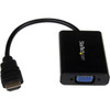 StarTechcom HDMI to VGA Adapter - With Audio - 1080p - 1920 x 1080 - Black - HDMI Converter - VGA to HDMI Monitor Adapter - Convert - HD2VGAA2