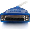 C2G USB to DB25 IEEE-1284 Parallel Printer Adapter Cable - DB-25 Female Type A Male USB - 183m - Blue 16899