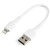 StarTechcom 6 inch15cm Durable White USB-A to Lightning Cable Rugged Heavy Duty ChargingSync Cable for Apple iPhoneiPad MFi - of RUSBLTMM15CMW