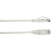 Black Box Slim-Net Cat6a UTP Patch Network Cable - 7 ft Category 6a Network Cable for Patch Panel Wallplate Network Device - First C6APC28-WH-07