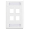 Black Box GigaStation2 4 Socket Network Faceplate - 4 x Sockets - 1-gang - White - TAA Compliant WPT476