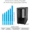 StarTechcom 15U 19 Server Rack Cabinet - 4 Post Adjustable Depth 6-32 Locking Knock Down Enclosure - Mobile wGlass Door  - 15U RK1536BKF