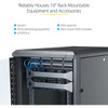 StarTechcom 15U 19 Server Rack Cabinet - 4 Post Adjustable Depth 6-32 Locking Knock Down Enclosure - Mobile wGlass Door  - 15U RK1536BKF