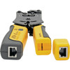 Tripp Lite RJ11RJ12RJ45 Wire Crimper with Built-in Cable Tester - Black Yellow - Ergonomic Design Non-slip Handle LED Light Grip T100-001-TST