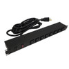 Hammond 19 inch 8 Outlet Horizontal Rack Mount Power Strip - 6ft Cord L5-20P Plug 5-20R Front Receptacles