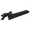 Hammond 19 inch 8 Outlet Horizontal Rack Mount Power Strip - 6ft Cord 5-20P Plug 5-20R Front Receptacles