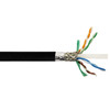 CAT6A Hi-Flex Rugged 4 Pair 26AWG SFTP Shielded Stranded Black Cable - Pur Jacket - Per Foot