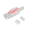 RJ45 Cat6Cat6a Locking 3-pcs Plug with Boot for Solid or Stranded Round Cable 8P 8C - 50 Pack