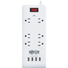 Tripp Lite TLP64USBRA15 6-Outlet Surge SuppressorProtector - 6 x NEMA 5-15R 4 x USB - 180 kVA - 900 J - 120 V AC Input TLP64USBRA15