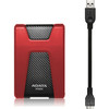 Adata DashDrive Durable HD650 AHD650-1TU31-CRD 1 TB Portable Hard Drive - 25 External - Red - USB 31 - 256-bit Encryption Standard AHD650-1TU31-CRD