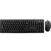 V7 Wired Keyboard and Mouse Combo - USB Cable - English US - Black - USB Cable Mouse - Optical - 1600 dpi - 3 Button - Black - Key CKU200US