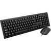 V7 Wired Keyboard and Mouse Combo - USB Cable - English US - Black - USB Cable Mouse - Optical - 1600 dpi - 3 Button - Black - Key CKU200US