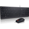 Lenovo Essential Wired Keyboard and Mouse Combo - US English - USB Membrane Cable English US - Black - USB Cable Optical - 1000 dpi 4X30L79883