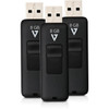 V7 8GB Flash Drive 3 Pack Combo - 8 GB - USB 20 - 10 MBs Read Speed - 3 MBs Write Speed - Black - 5 Year Warranty - 3  Pack VF28GAR-3PK-3N