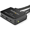 StarTech.com 2 Port HDMI KVM Switch - 4K 60Hz - Compact UHD HDMI USB KVM Switch with 4ft Cables & Audio - Bus Powered & Remote - 2 KVM (SV211HDUA4K)